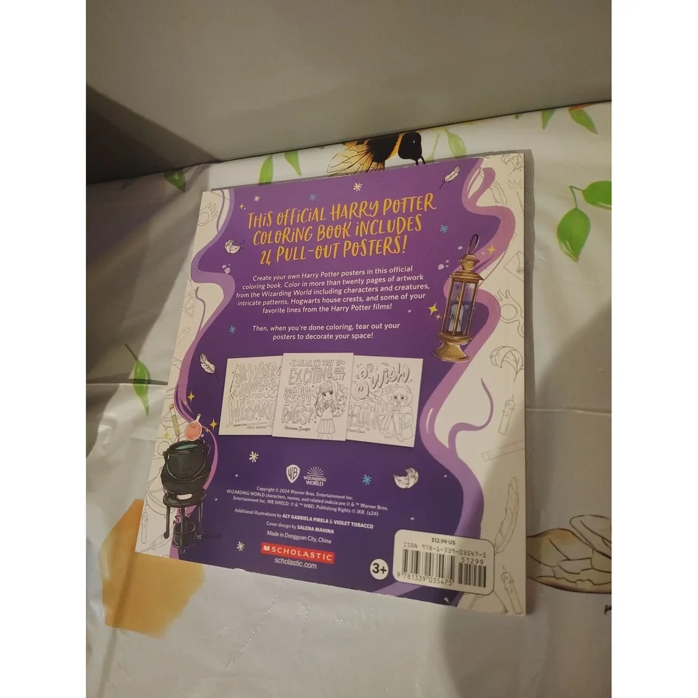 Harry Potter Magical Words Coloring Book Scholastic 24 Pull-Out Posters New